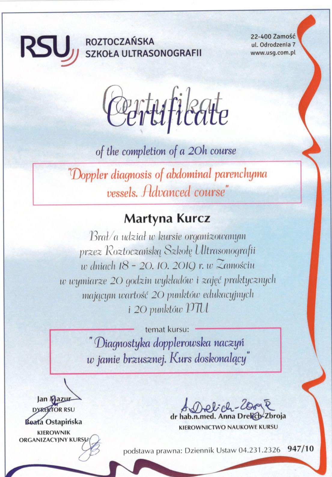 certyfikat