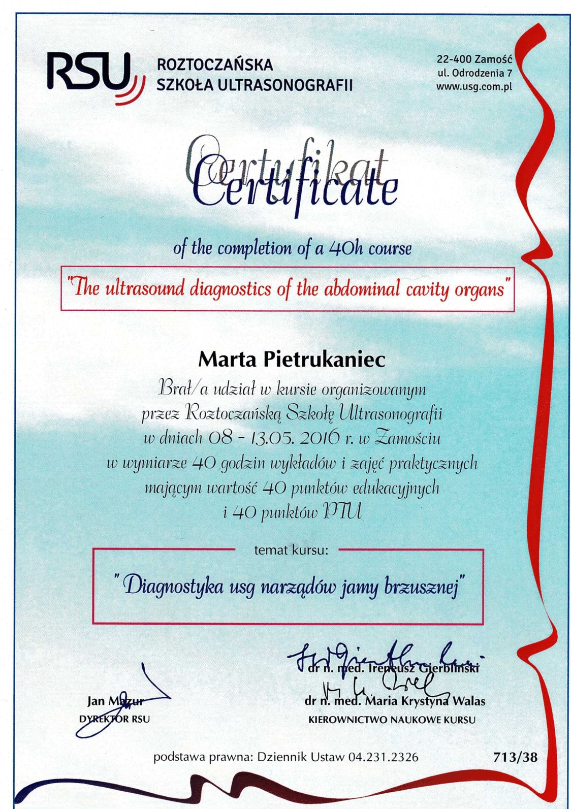 certyfikat