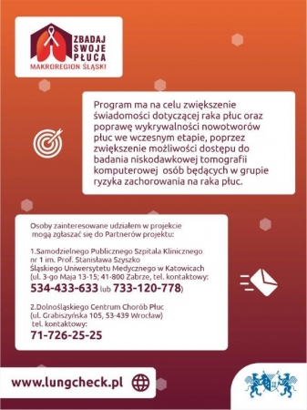 Ruszają szkolenia dla personelu medycznego w ramach programu profilkatycznego, który ma poprawić wykrywalność raka płuca na wczesnym etapie jego rozwoju